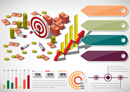 信息图形钱设备概念的插图