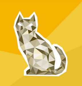 多边形的猫抽象的多边形猫照片