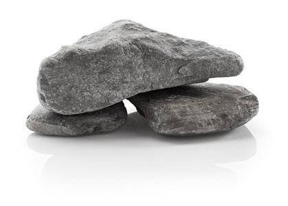 孤立在白色背景上的灰色岩石