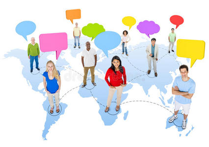 多样性人全球通信连接语音概念
