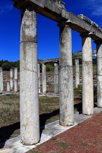 希腊墨西尼古城的废墟