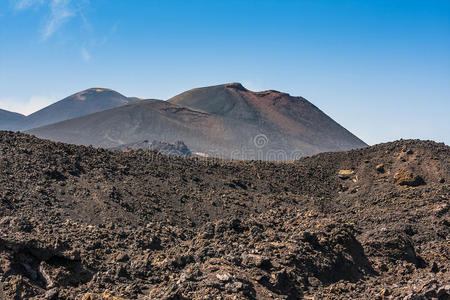 埃特纳山顶火山口东南全景，西西里岛