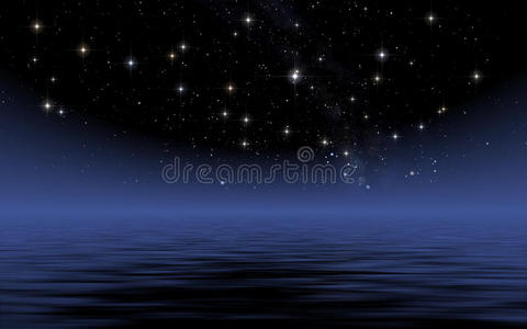 星夜中平静的大海