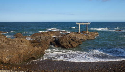 日本传统门海景观