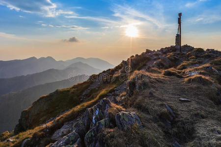 南谷峰。法加拉山脉，罗马尼亚