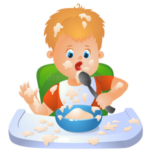 宝宝在学吃东西照片