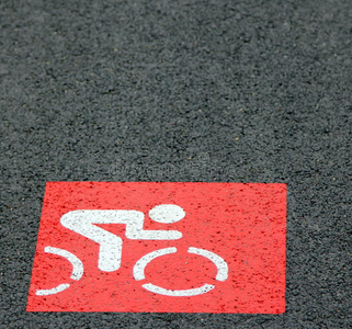 自行车道红色标志