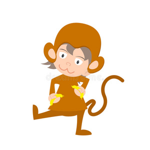 婴儿穿着猴子化装服装的插图