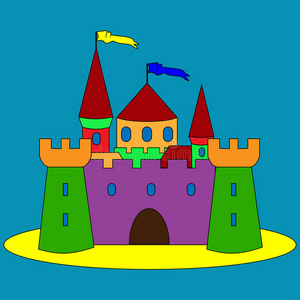 卡通城堡插图