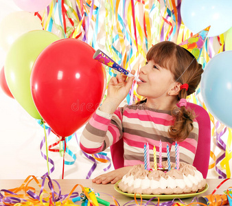 乐趣 快乐 气球 庆祝 女儿 微笑 童年 帽子 蜡烛 白种人