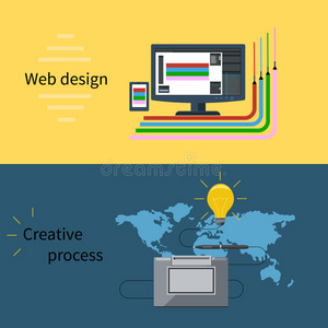 网页设计与创意过程概念