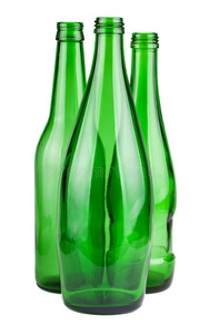 三个绿色空瓶子