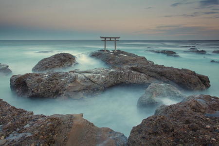 日本传统门海景观