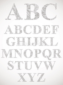 复古风格的字母表。