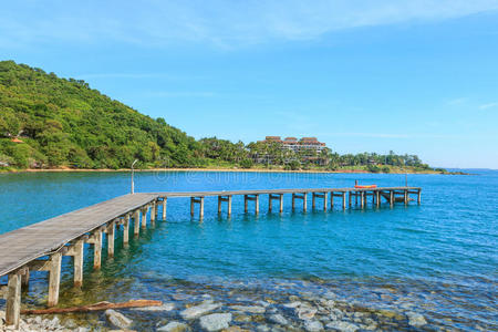 日落 假期 夏天 旅游业 海洋 天空 泰国 码头 旅行 木材