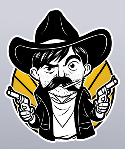 牛仔, 强盗, 土匪在帽子里.