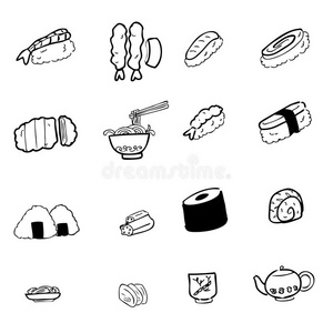 寿司日本食品图标集
