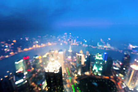 上海日落时的天际线