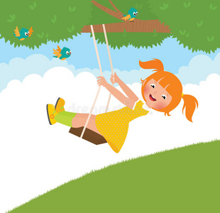 荡秋千的图片-荡秋千的素材-荡秋千的插画-摄图新视界