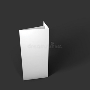 空白三叠纸小册子模型。