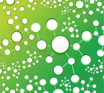 绿色原子链接网络插图