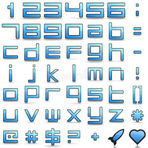 数字风格的字母和标点符号。