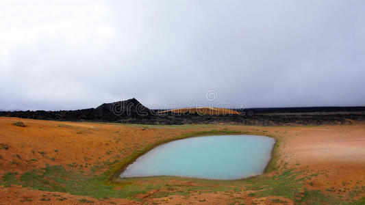 岩浆 岩石 地区 熔岩 热的 库尔 领域 水塘 颜色 蒸煮