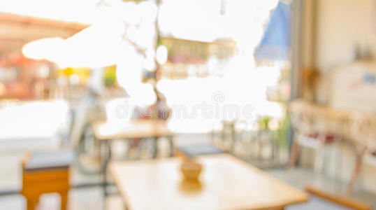 咖啡店模糊背景与bokeh图像