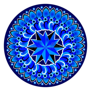 蓝色曼陀罗图片-蓝色曼陀罗素材-蓝色曼陀罗插画-摄图新视界