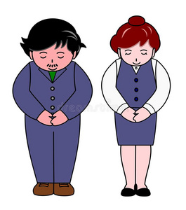 动漫鞠躬道歉图片