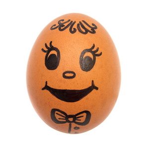 孤立的笑脸鸡蛋照片