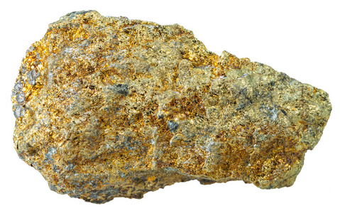 黄铁矿矿石上白色孤立图片