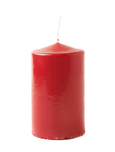 未使用的红色蜡蜡烛孤立