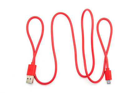 红色的 Usb 电缆插头