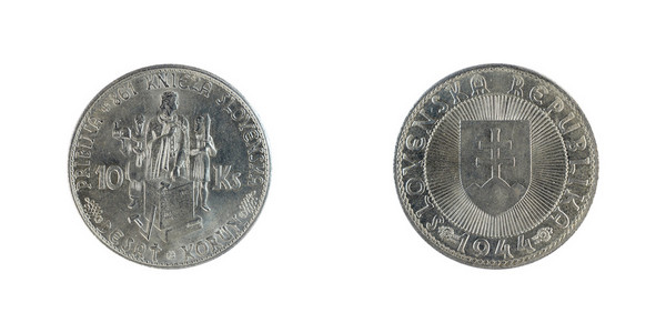 斯洛伐克老银币珂图片