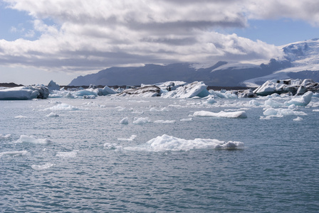 在冰岛 jokulsarlon 湖