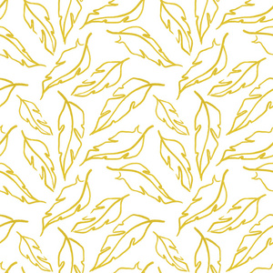 金黄白羽叶符号无缝纹花纹纹理图片