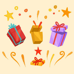 礼品盒卡通图片