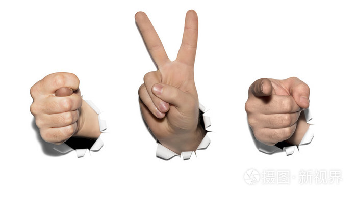 双手表明不同的手势