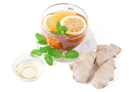 姜柠檬绿茶照片