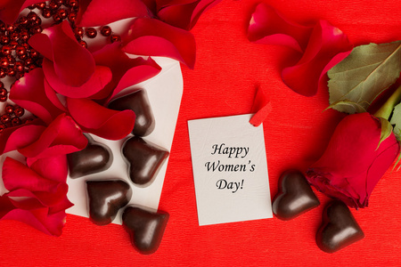 标签快乐的妇女节与红玫瑰, 糖果