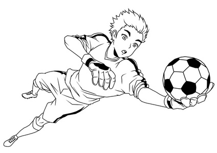 接住球足球足球守门员接住球照片