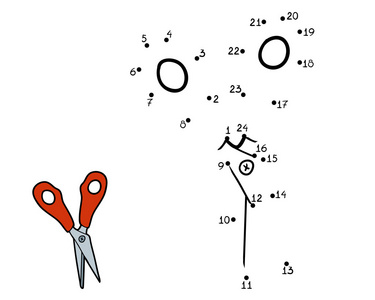 儿童数字游戏剪刀