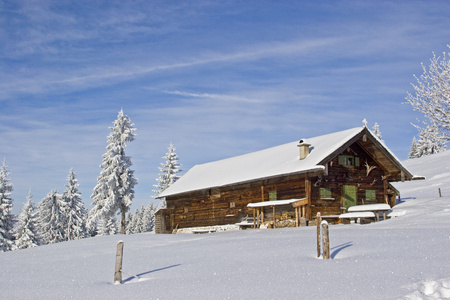 在冬天的 Wasensteiner Alm