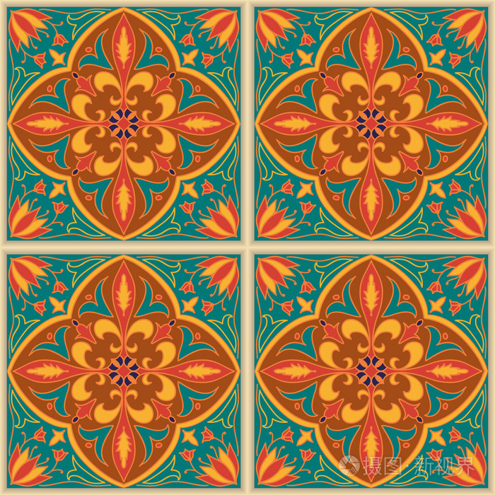 矢量无缝纹理美丽的彩色的图案设计和装饰元素的时尚