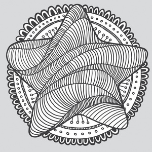 墨轮民族涂鸦花复古黑白星轮图案照片
