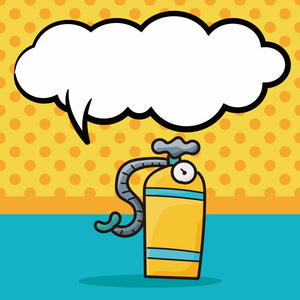 氧气钢瓶颜色涂鸦,语音泡沫矢量图照片