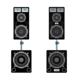 颜色平面样式扬声器站低音炮对它制作图案