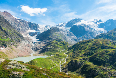 Steingletcher 和 Sustenpass 附近的 Steinse 视图