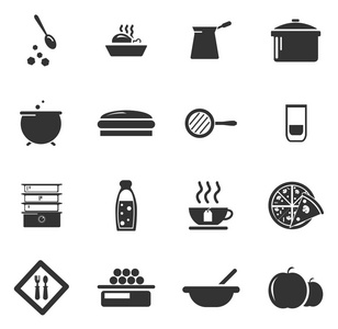 食物和厨房的图标集